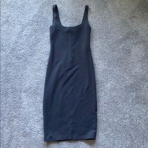 Grey midi bodycon dress